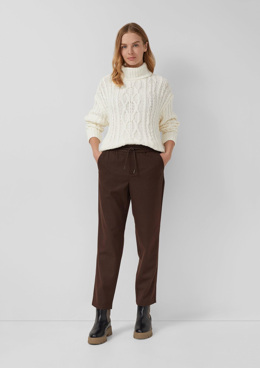 7/8-Flanell-Hose mit Elastikbund