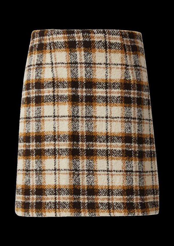 Leicht gefütterter Bouclé-Rock mit Karo-Muster