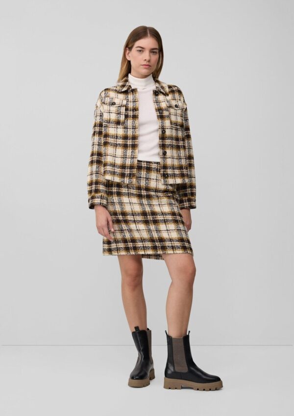 Leicht gefütterter Bouclé-Rock mit Karo-Muster