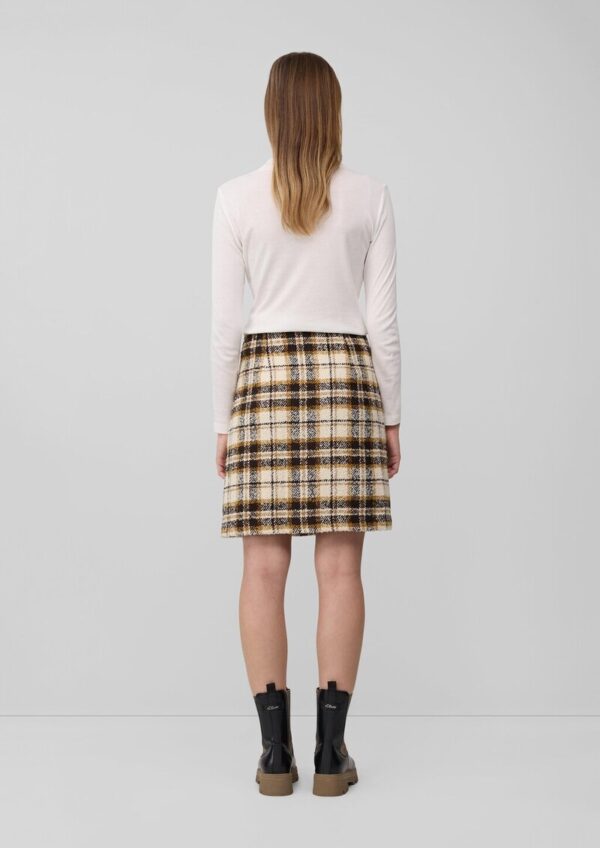 Leicht gefütterter Bouclé-Rock mit Karo-Muster