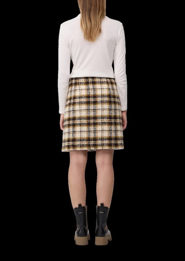 Leicht gefütterter Bouclé-Rock mit Karo-Muster