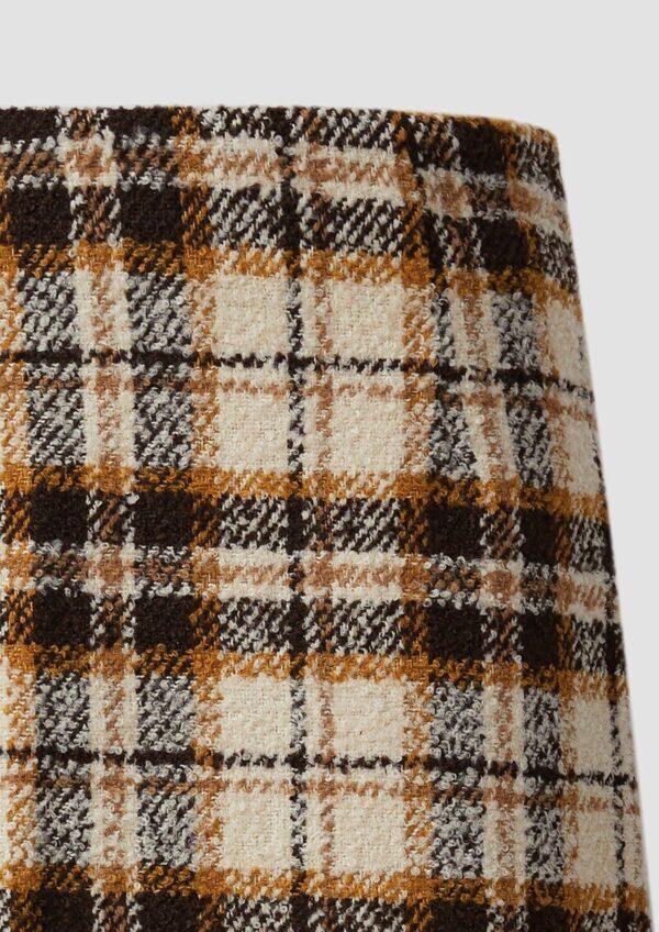 Leicht gefütterter Bouclé-Rock mit Karo-Muster
