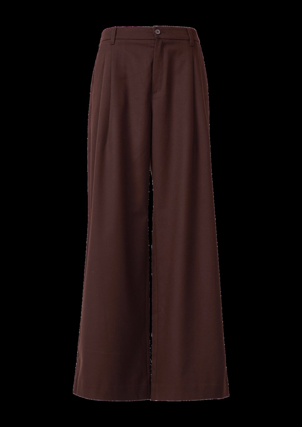 Flanell-Hose mit Bundfalten und weitem Bein