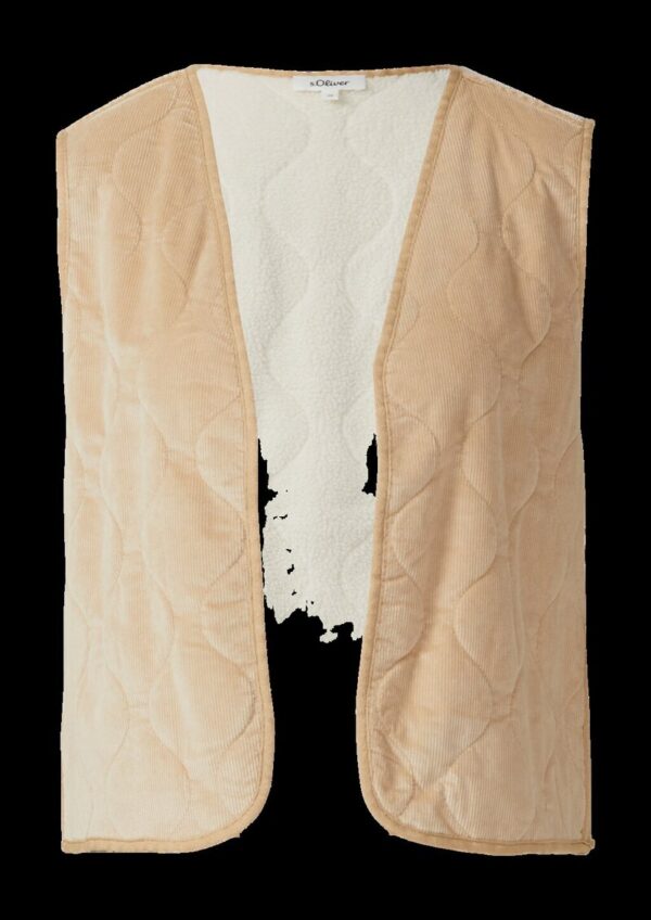 Feincord-Weste mit Steppung und Teddy-Plüsch-Futter