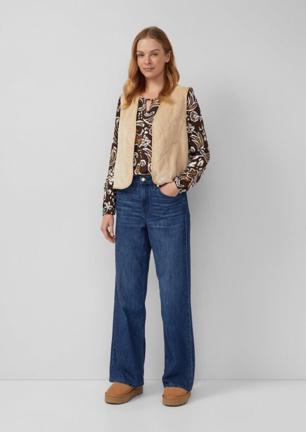 Feincord-Weste mit Steppung und Teddy-Plüsch-Futter