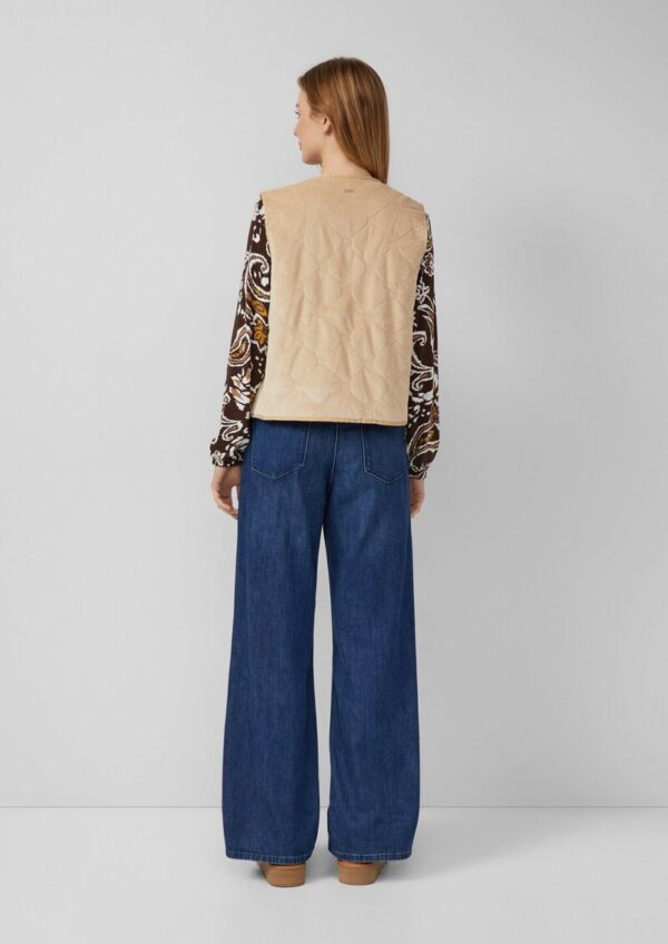 Feincord-Weste mit Steppung und Teddy-Plüsch-Futter