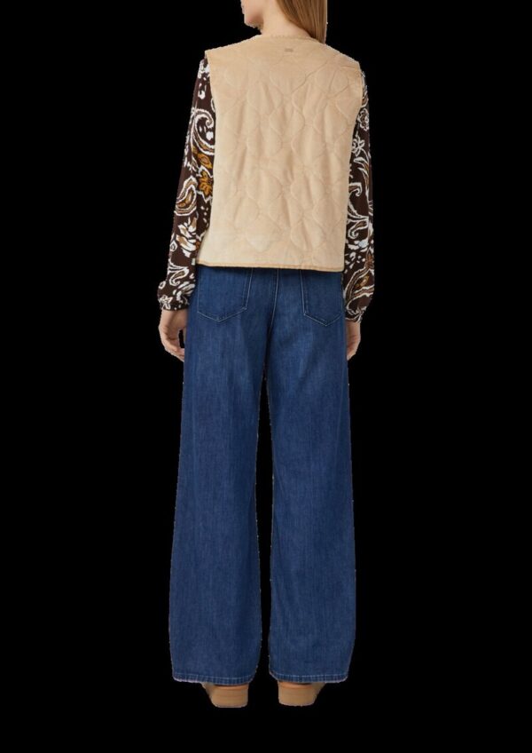 Feincord-Weste mit Steppung und Teddy-Plüsch-Futter