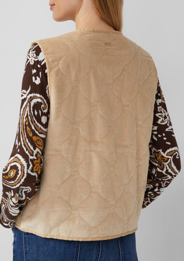 Feincord-Weste mit Steppung und Teddy-Plüsch-Futter