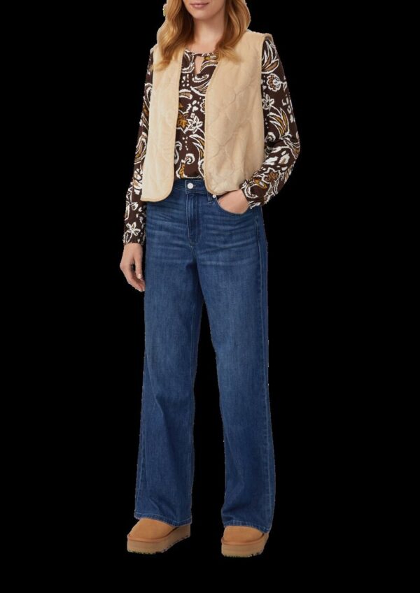 Feincord-Weste mit Steppung und Teddy-Plüsch-Futter