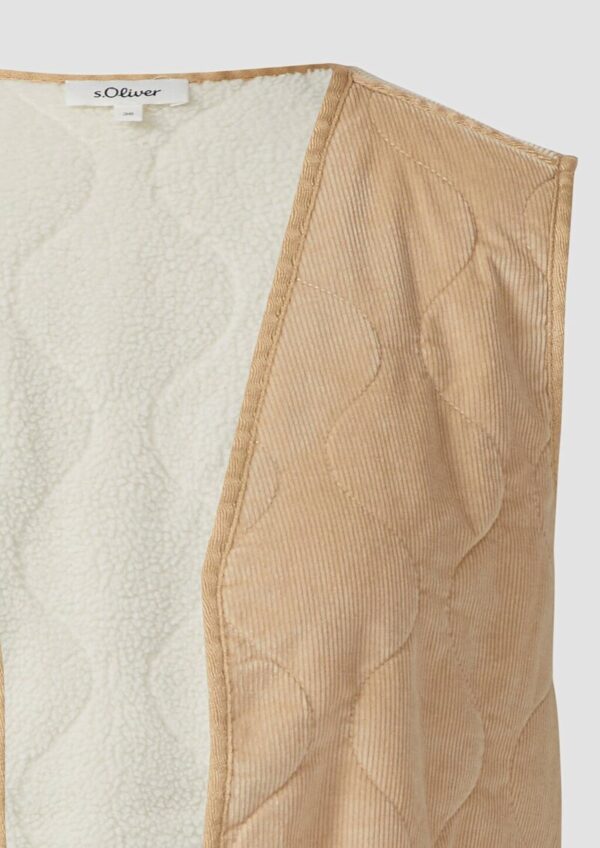 Feincord-Weste mit Steppung und Teddy-Plüsch-Futter