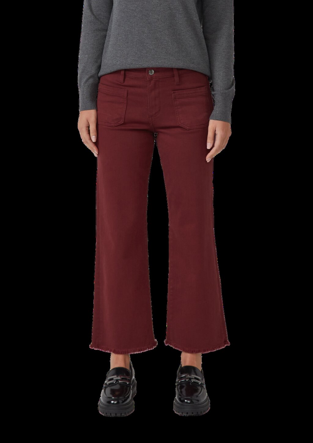 Cropped Jeans / Slim Fit / Mid Rise / Flared Leg / offener Saum