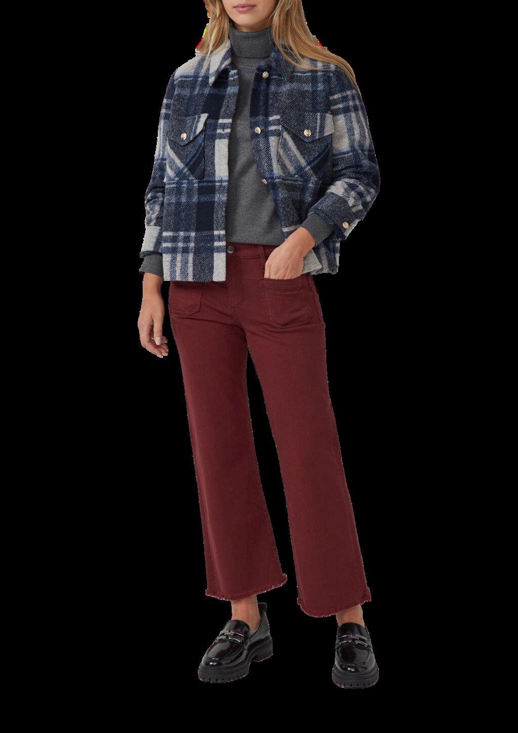 Cropped Jeans / Slim Fit / Mid Rise / Flared Leg / offener Saum