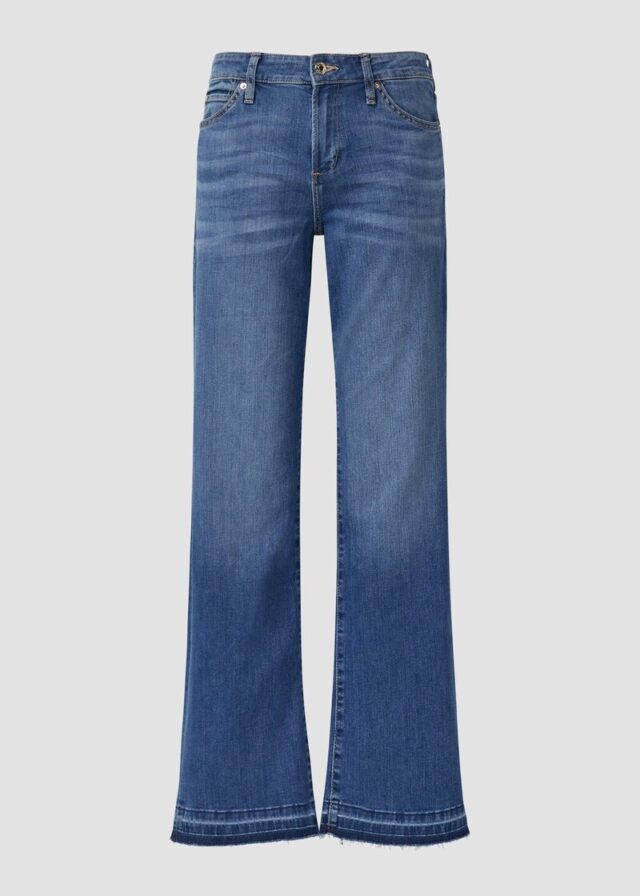 Jeans / Slim Fit / Mid Rise / Flared Leg / offener Saum