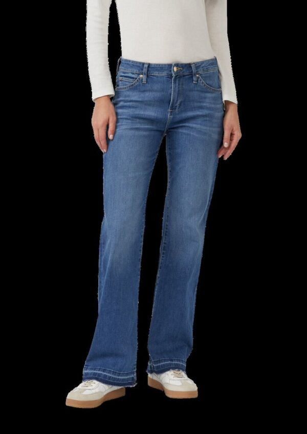 Jeans / Slim Fit / Mid Rise / Flared Leg / offener Saum