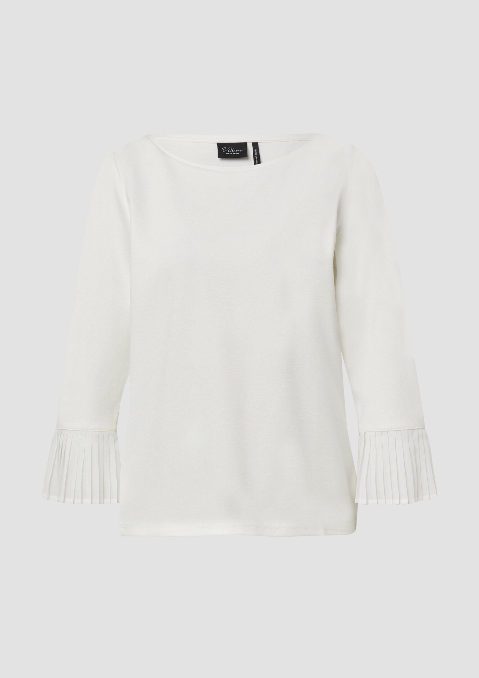 Relaxed-Fit-Shirt aus Viskosemix mit Plissee-Details am Ärmel