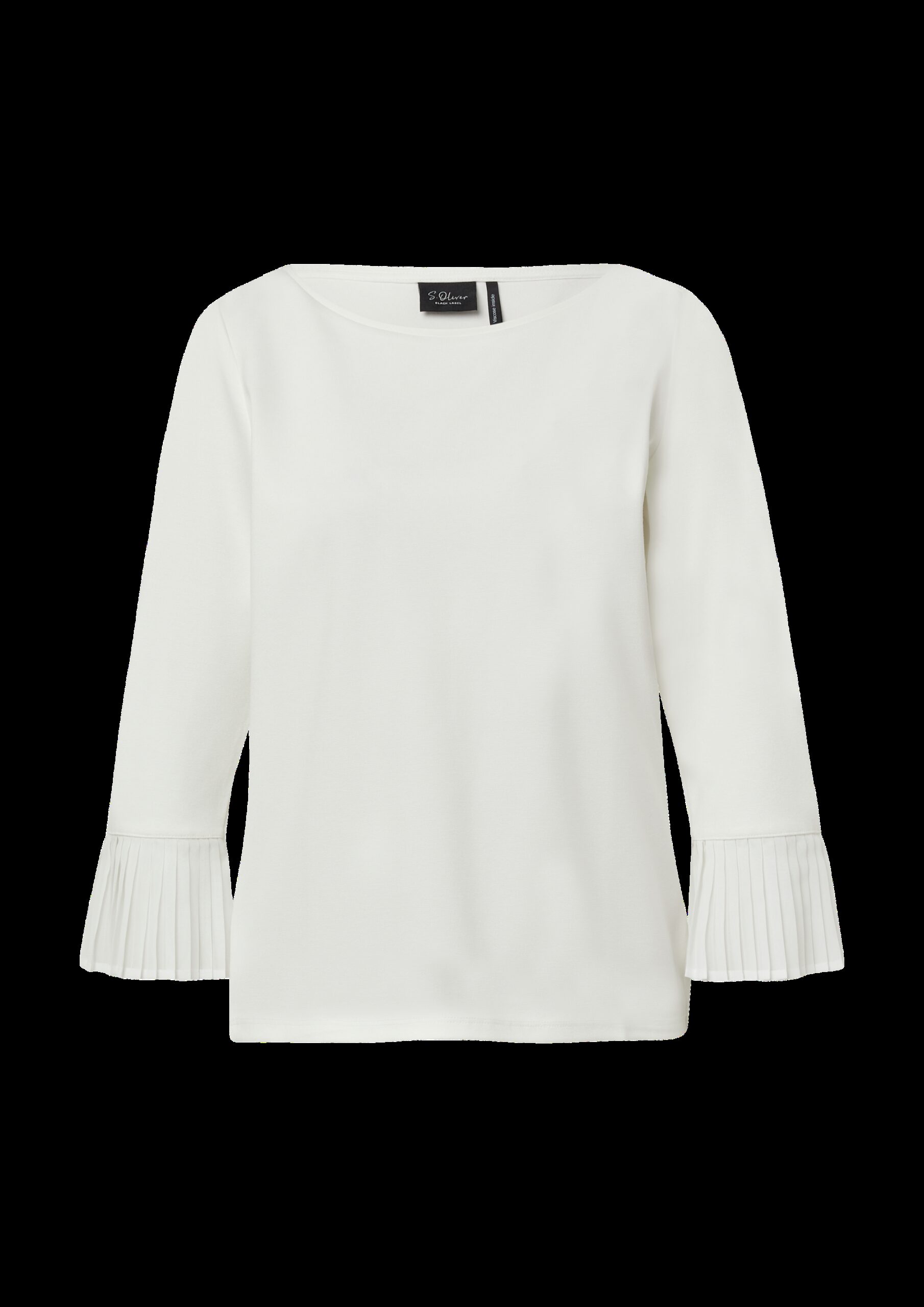 Relaxed-Fit-Shirt aus Viskosemix mit Plissee-Details am Ärmel