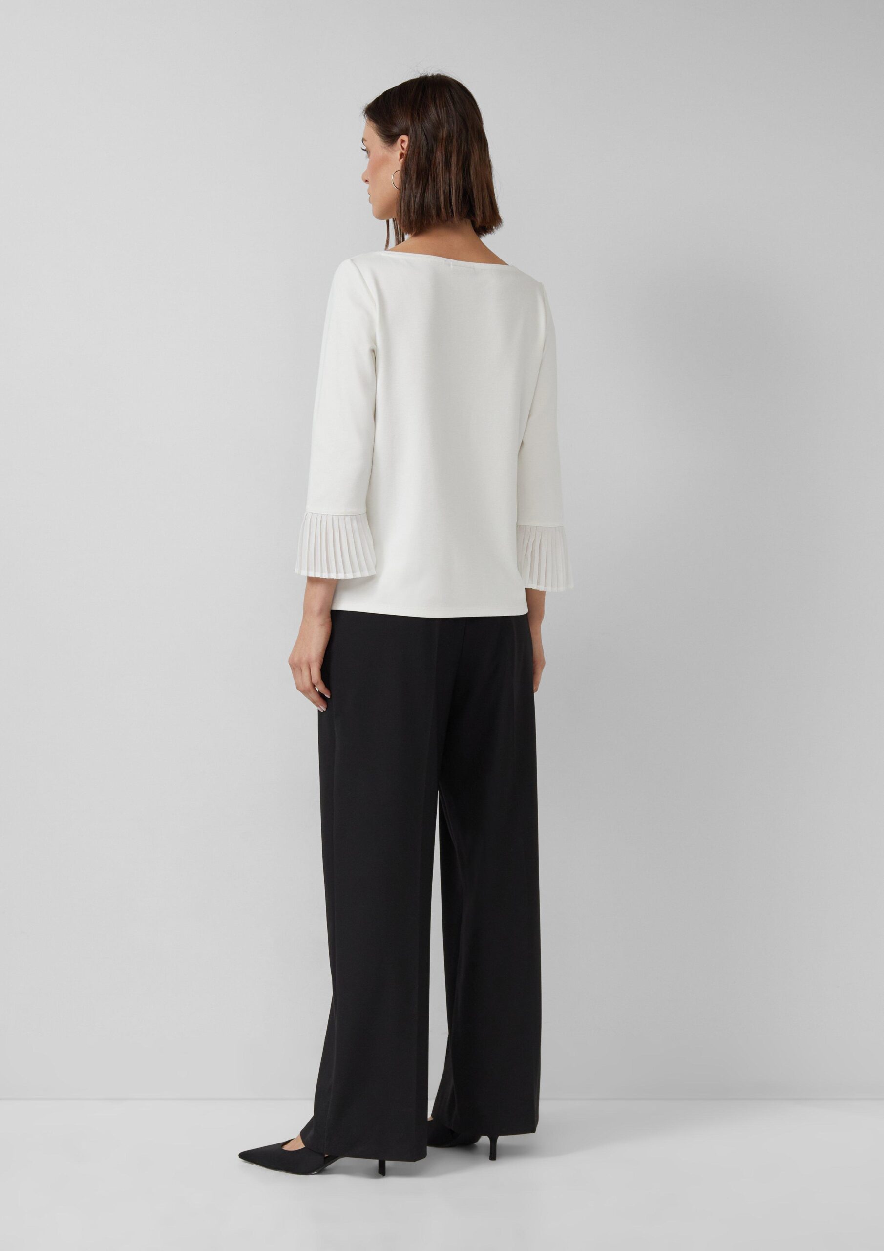 Relaxed-Fit-Shirt aus Viskosemix mit Plissee-Details am Ärmel