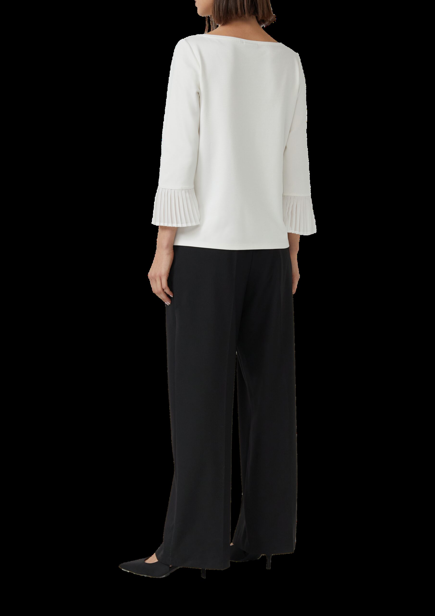 Relaxed-Fit-Shirt aus Viskosemix mit Plissee-Details am Ärmel