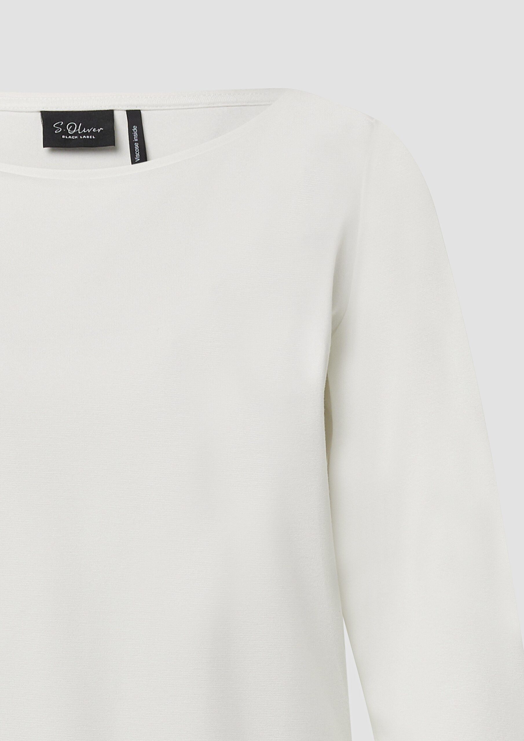 Relaxed-Fit-Shirt aus Viskosemix mit Plissee-Details am Ärmel