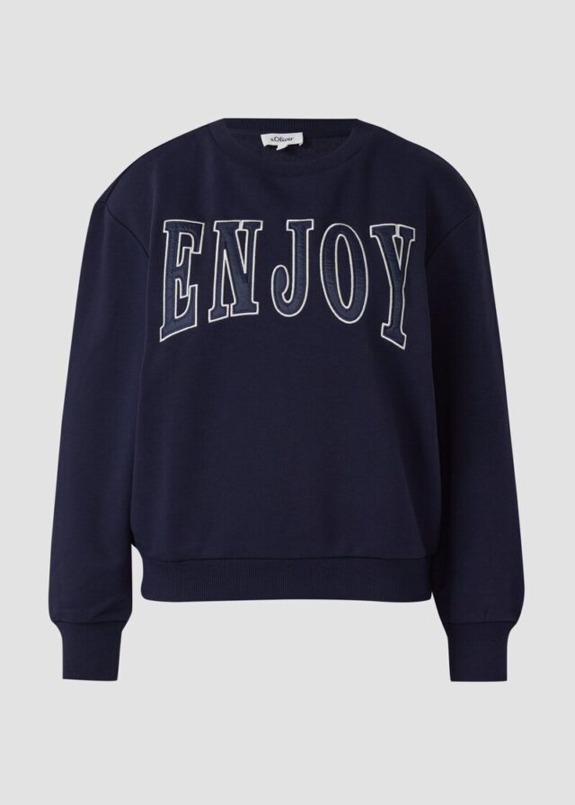 Verkürztes Sweatshirt mit Wording