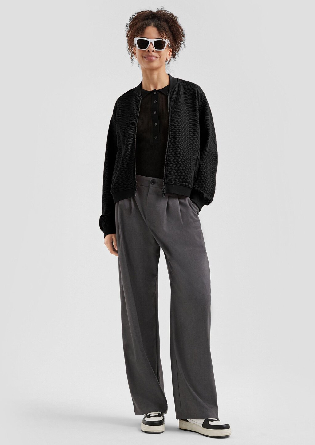 Sweatshirt im Blousonstyle mit Strukturmuster