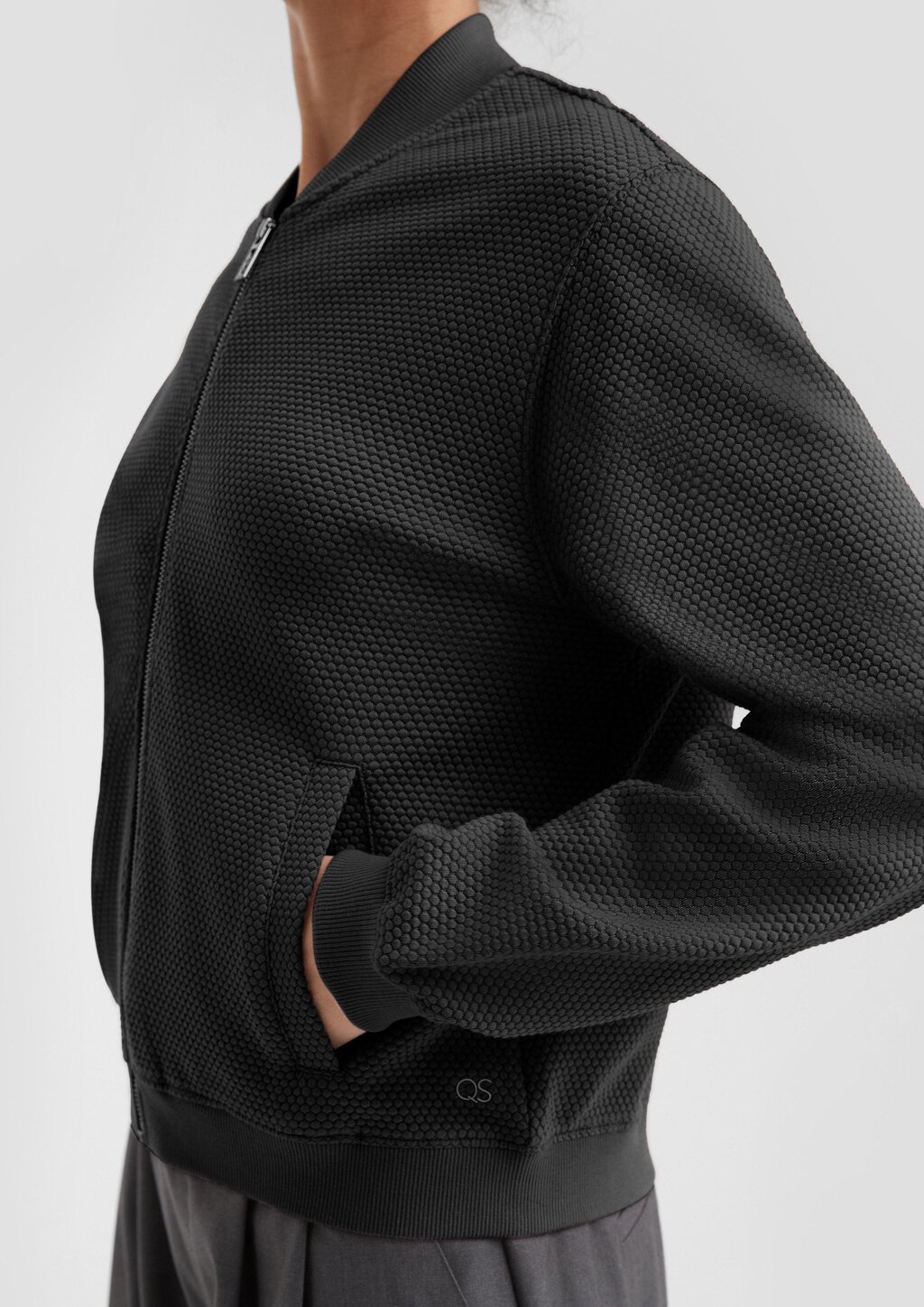 Sweatshirt im Blousonstyle mit Strukturmuster