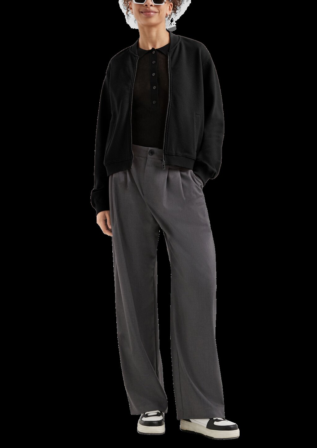 Sweatshirt im Blousonstyle mit Strukturmuster