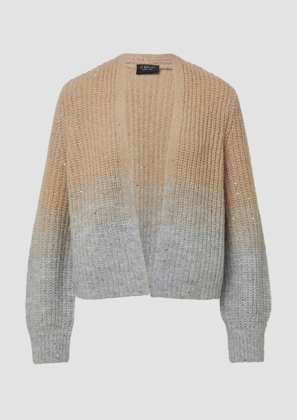 Grobstrickjacke mit Farbverlauf und Pailletten-Details
