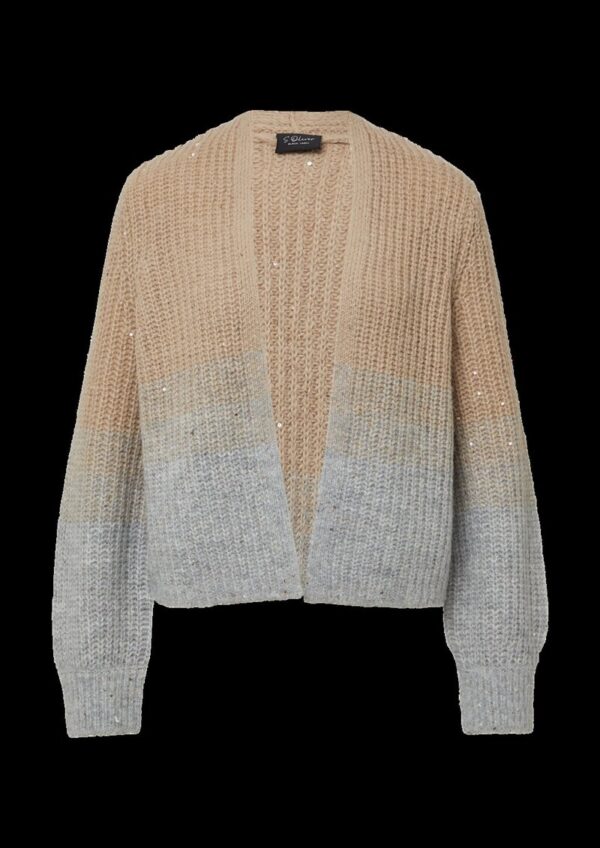 Grobstrickjacke mit Farbverlauf und Pailletten-Details
