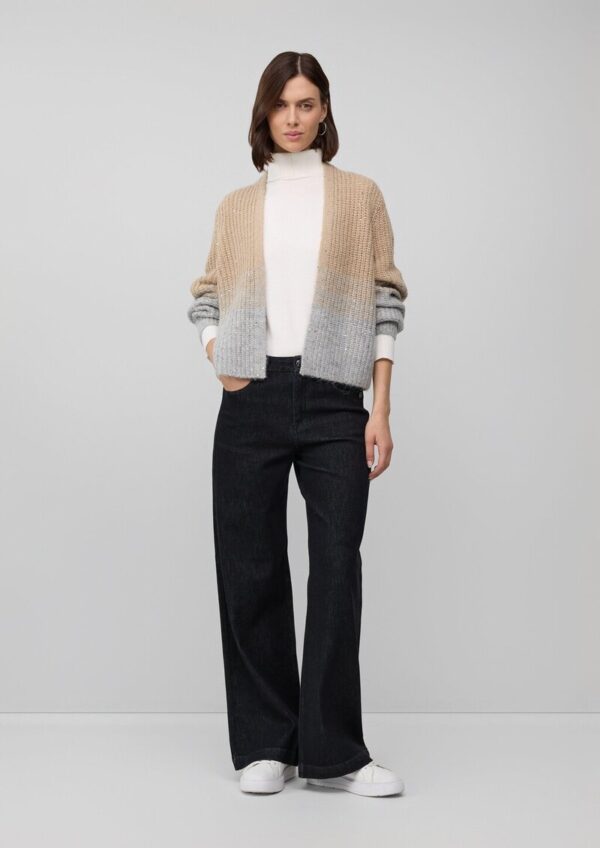 Grobstrickjacke mit Farbverlauf und Pailletten-Details