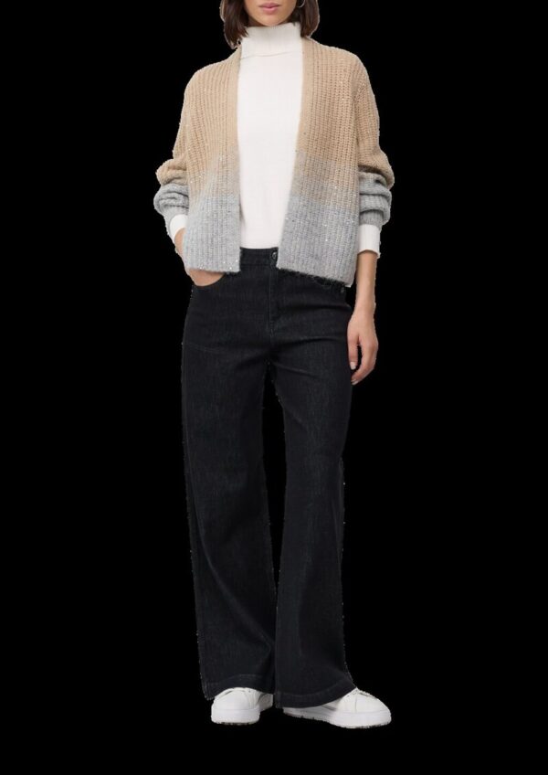 Grobstrickjacke mit Farbverlauf und Pailletten-Details