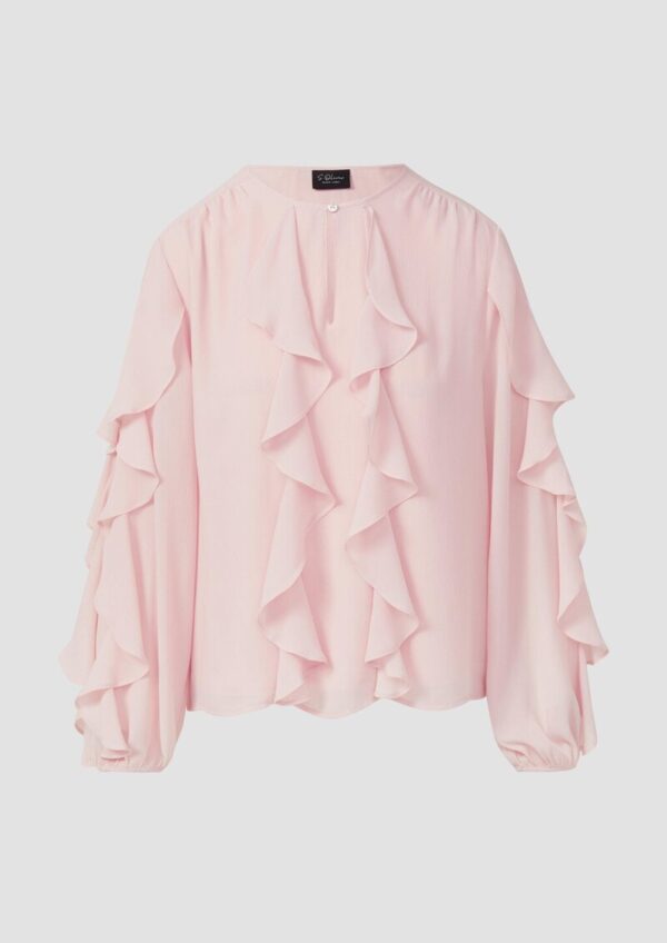 Leichte Volant-Bluse mit Viskose-Futter
