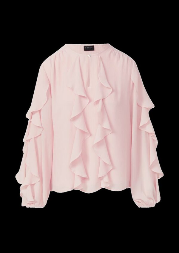 Leichte Volant-Bluse mit Viskose-Futter