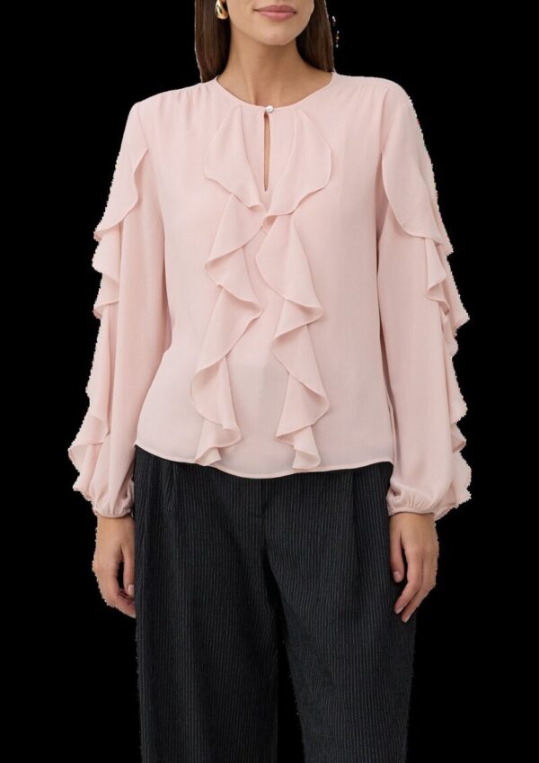 Leichte Volant-Bluse mit Viskose-Futter