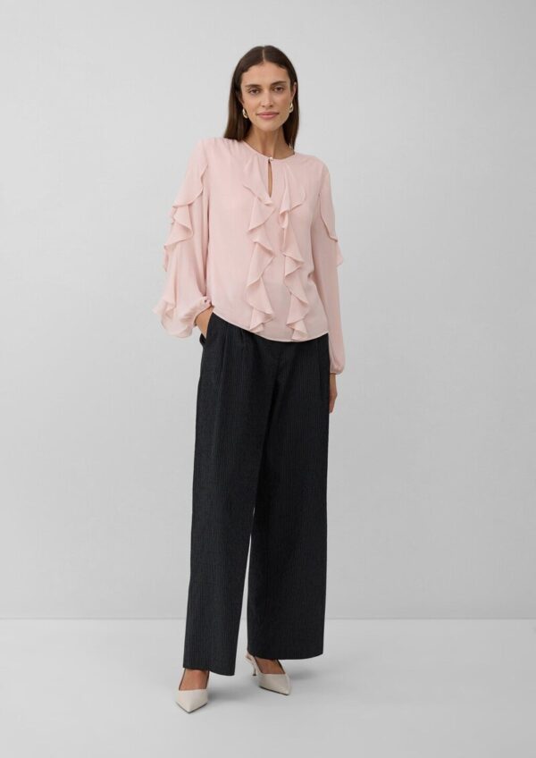 Leichte Volant-Bluse mit Viskose-Futter