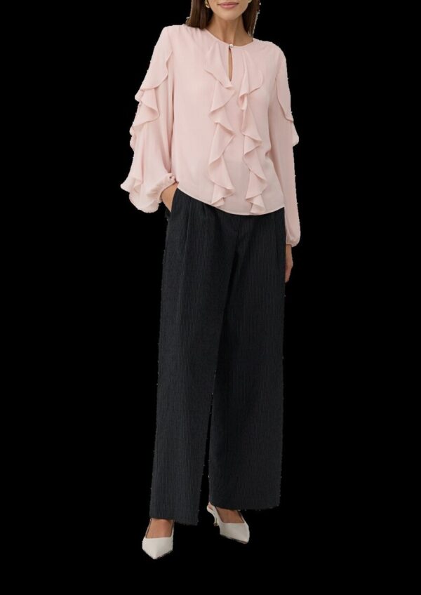 Leichte Volant-Bluse mit Viskose-Futter