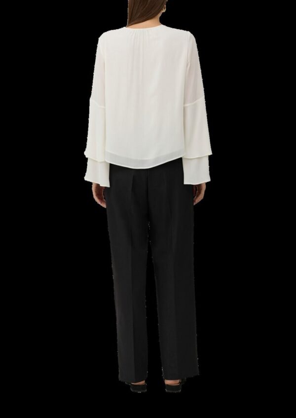 Tunika-Bluse mit fließenden Volant-Ärmeln