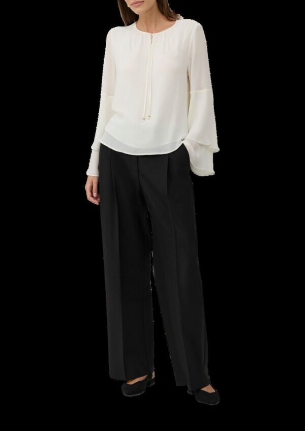 Tunika-Bluse mit fließenden Volant-Ärmeln