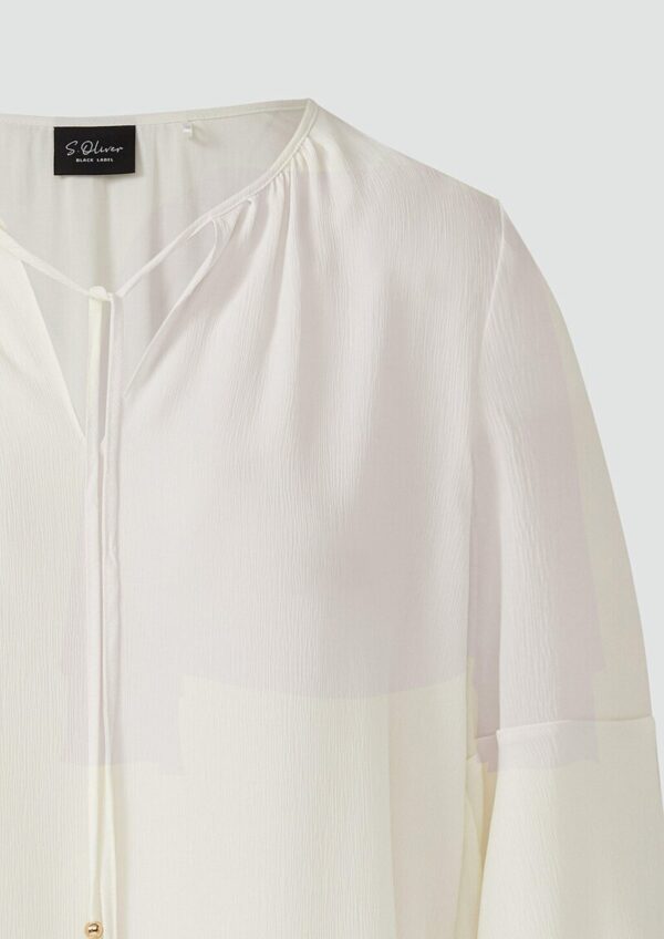 Tunika-Bluse mit fließenden Volant-Ärmeln