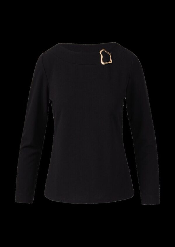 Shirt aus Interlock-Jersey mit Brosche