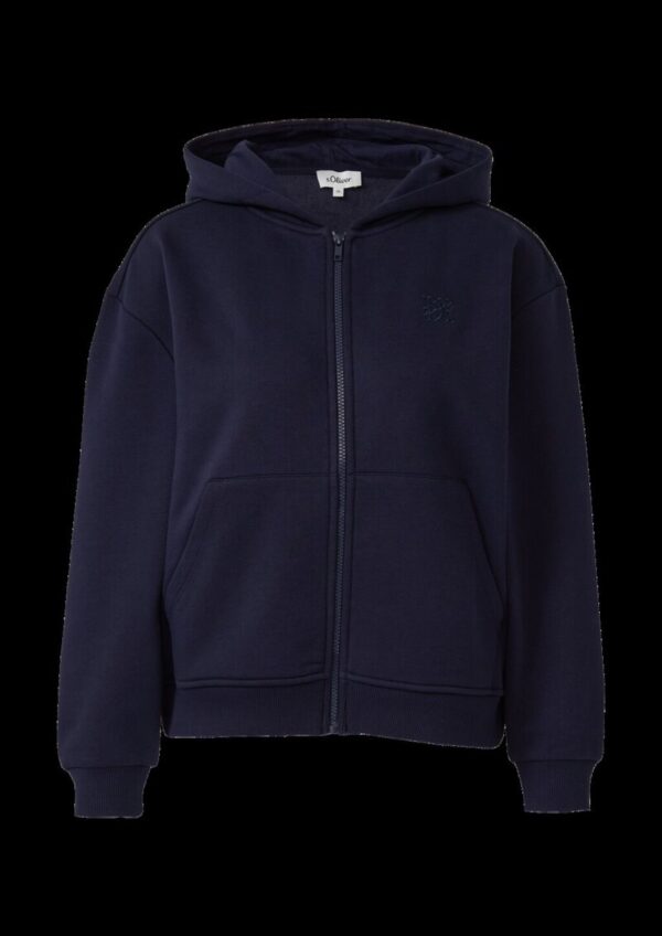 Angeraute Sweatshirtjacke mit Stickerei