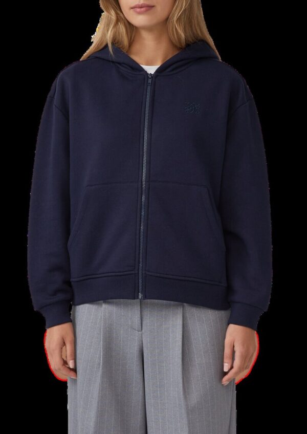 Angeraute Sweatshirtjacke mit Stickerei