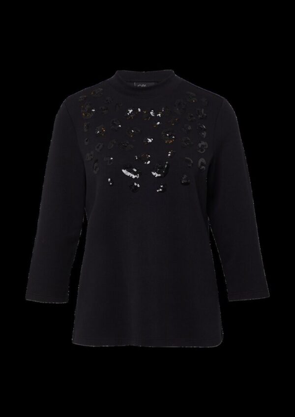 Relaxed-Fit-Shirt aus Viskosemix mit Pailletten-Applikation