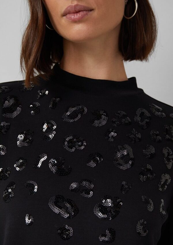 Relaxed-Fit-Shirt aus Viskosemix mit Pailletten-Applikation