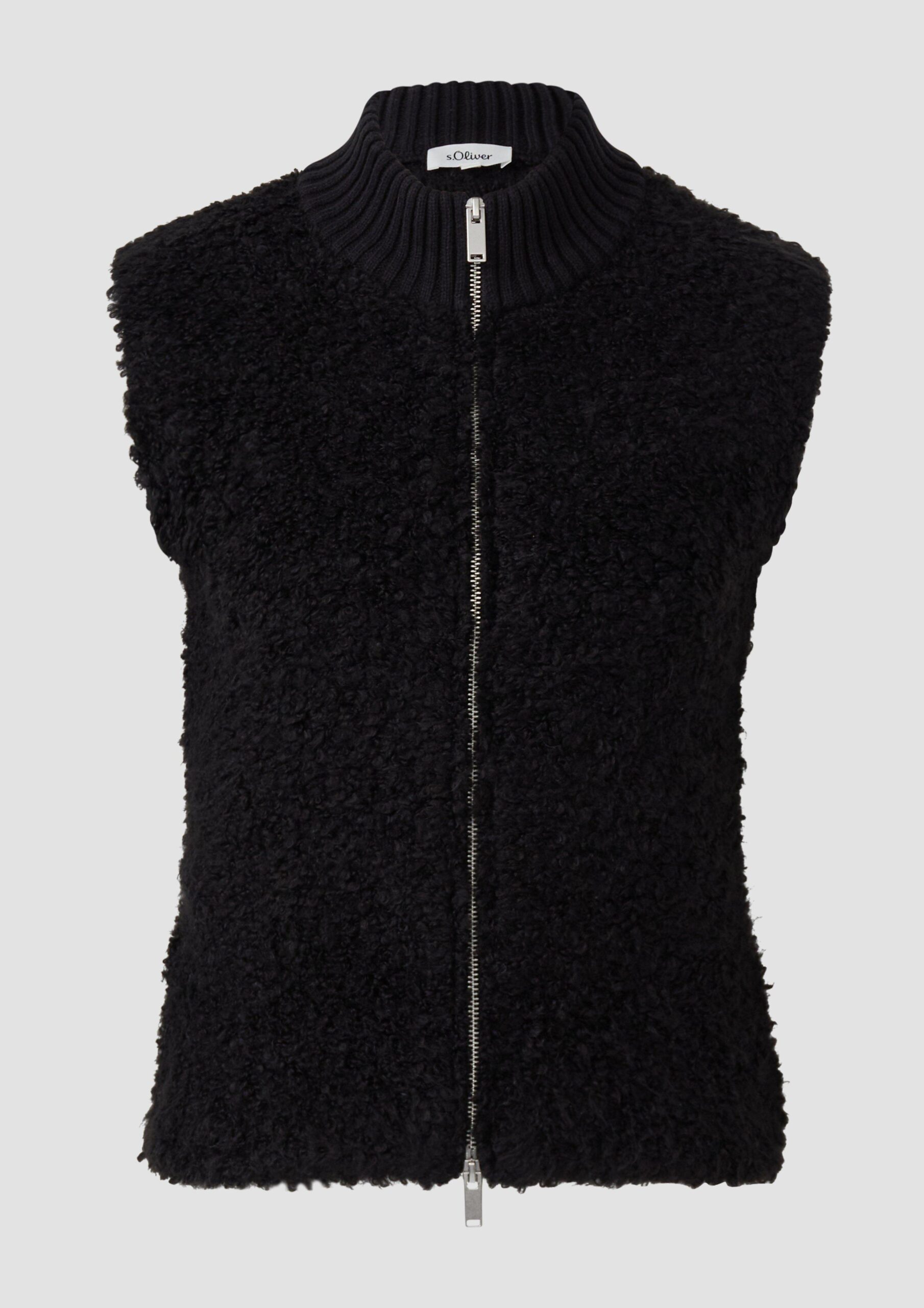 Bouclé-Weste aus Alpaka-Wollmix