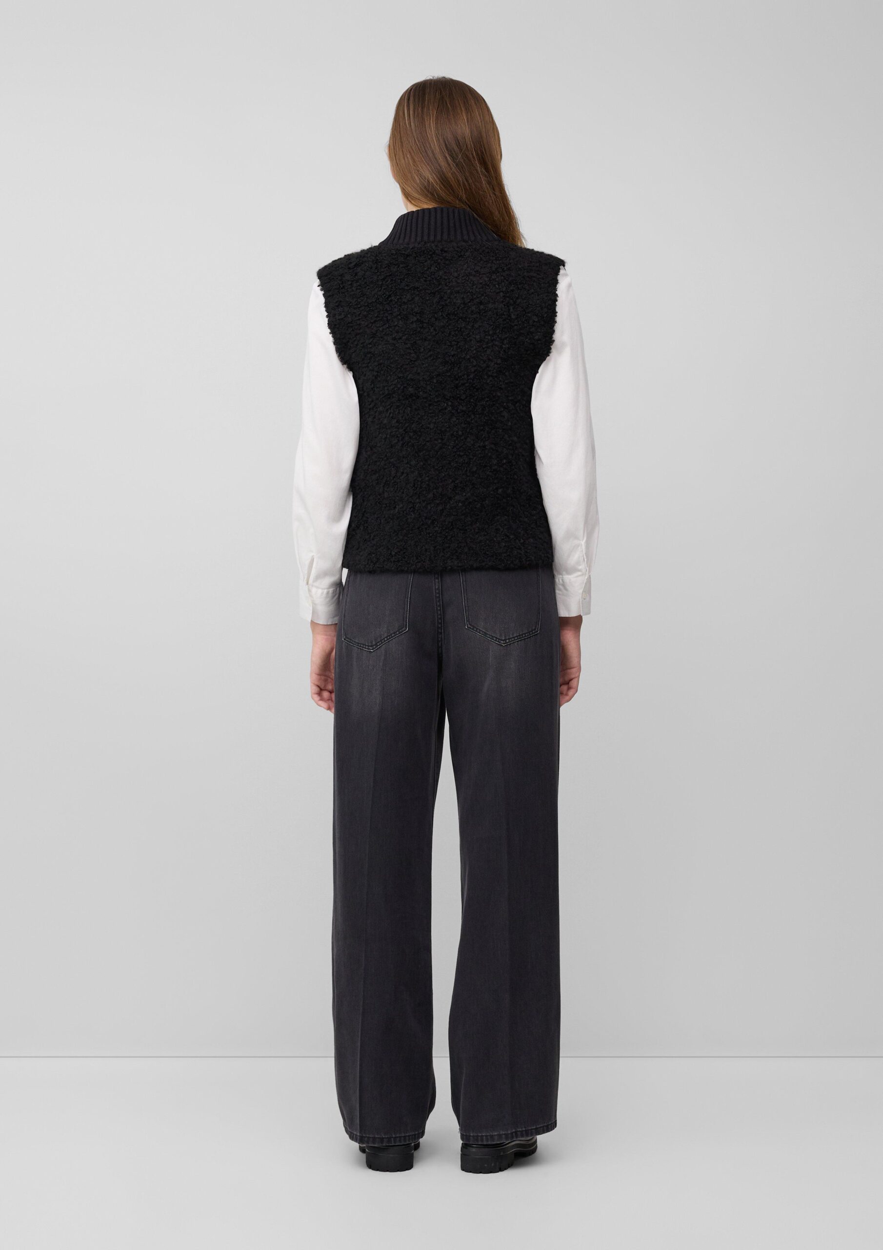 Bouclé-Weste aus Alpaka-Wollmix