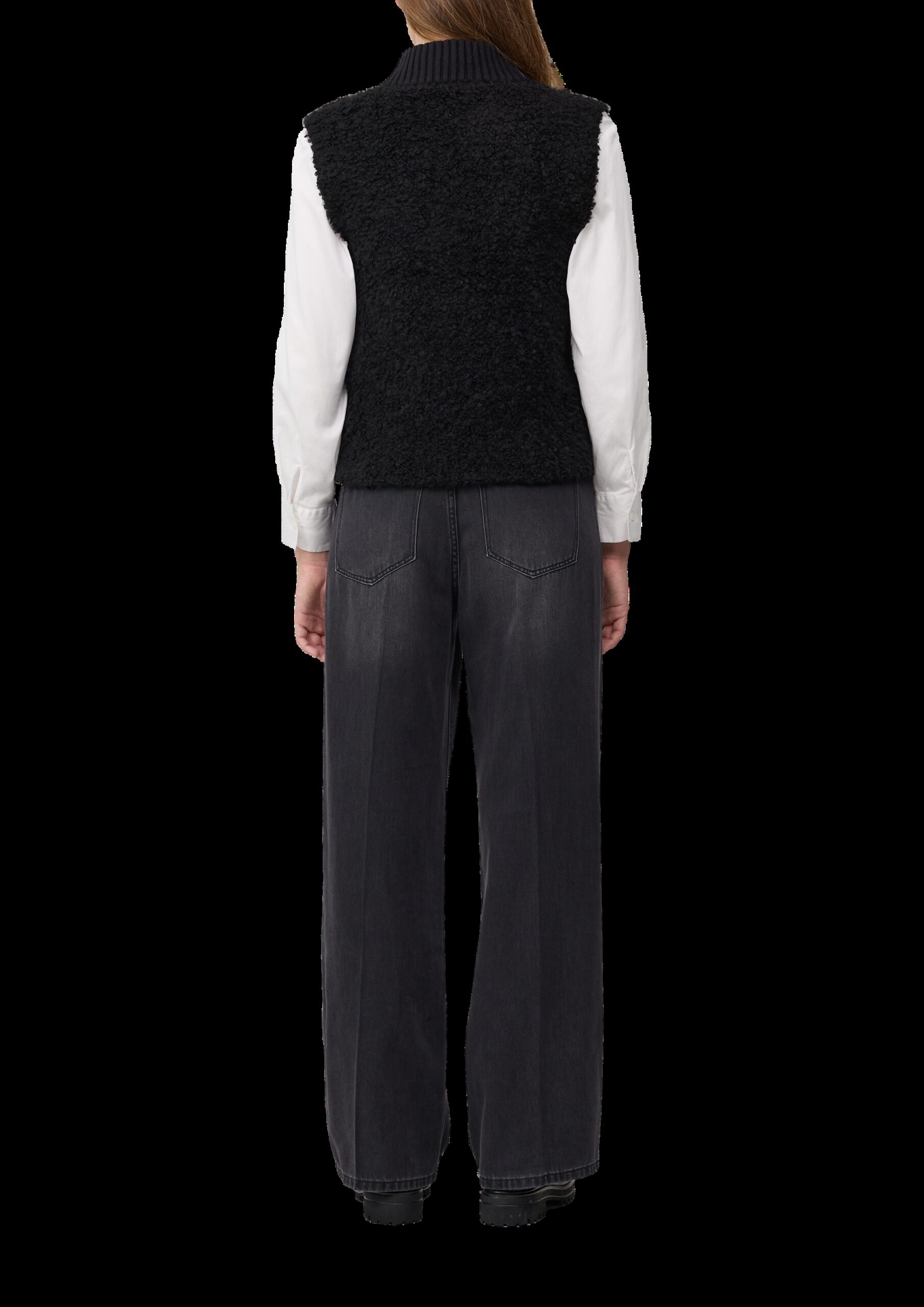 Bouclé-Weste aus Alpaka-Wollmix