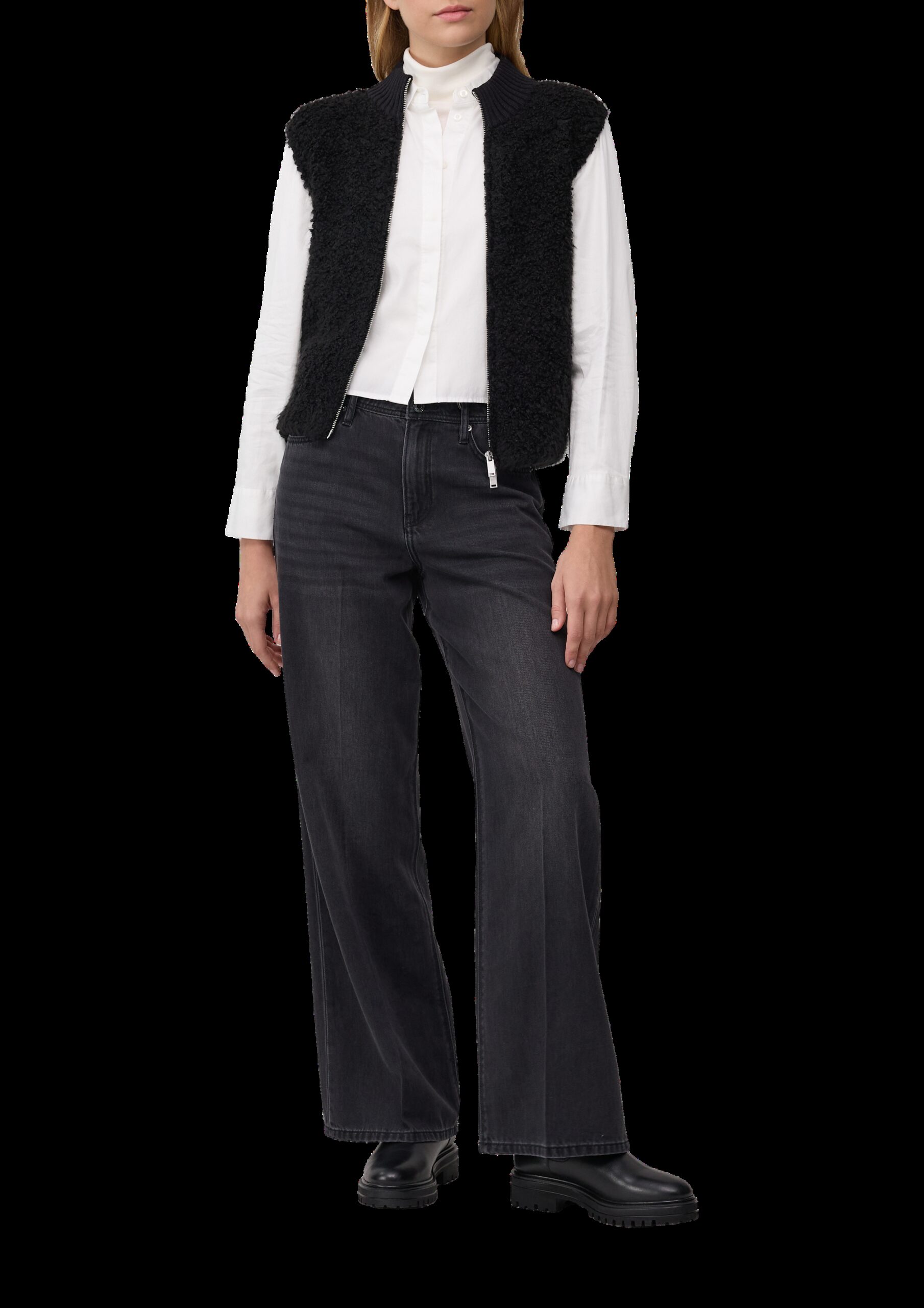 Bouclé-Weste aus Alpaka-Wollmix