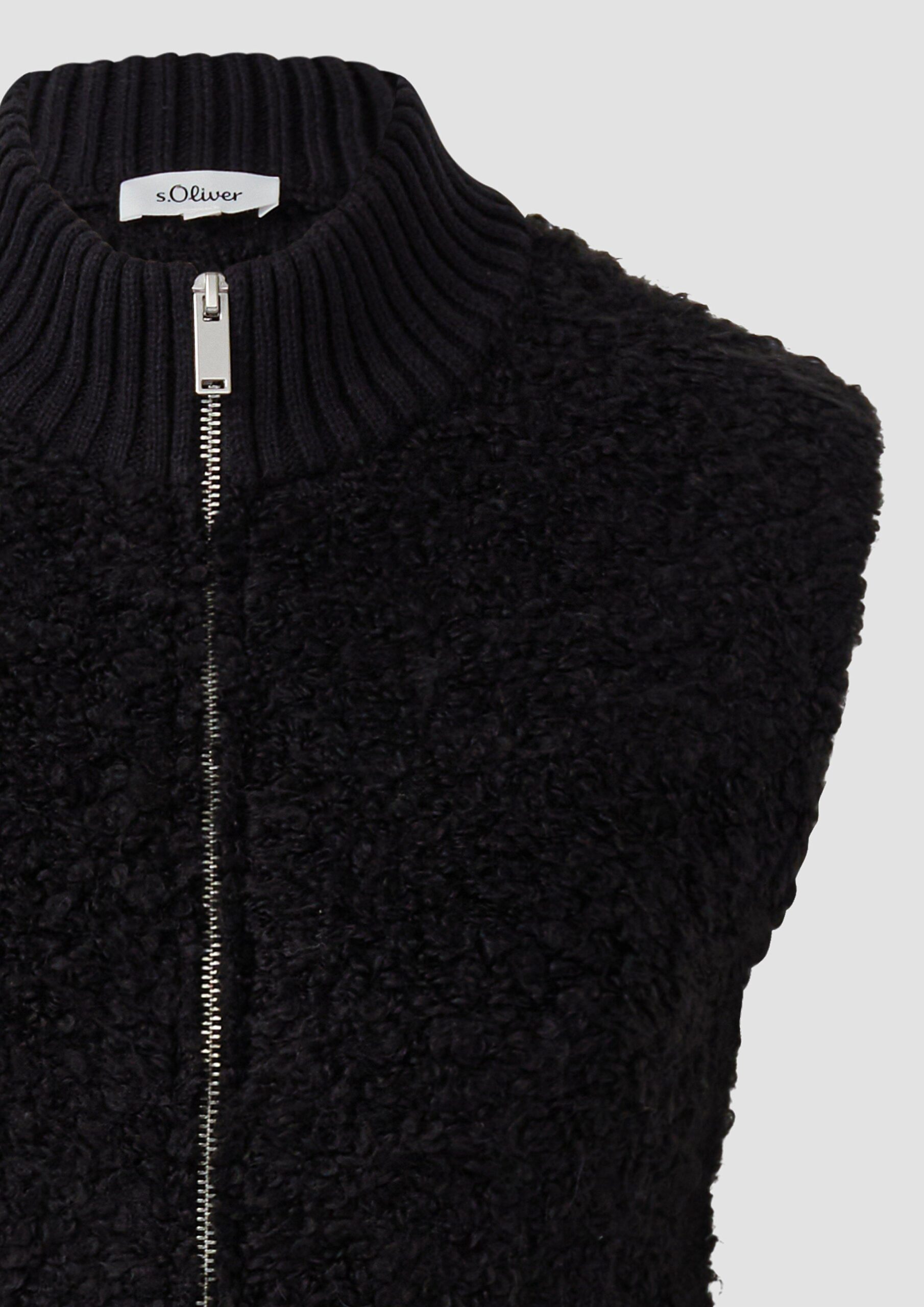 Bouclé-Weste aus Alpaka-Wollmix