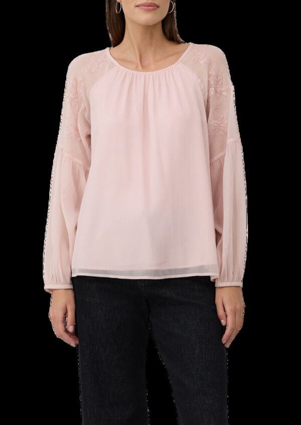 Leichte Chiffon-Bluse mit Schmuck-Applikation